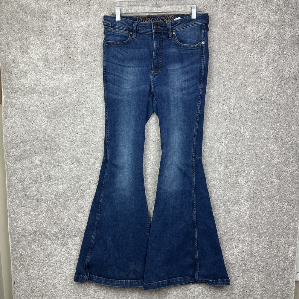 Wrangler Jeans Women 29X34 High Rise Flare Trumpet Retro Stretch Blue Denim‎